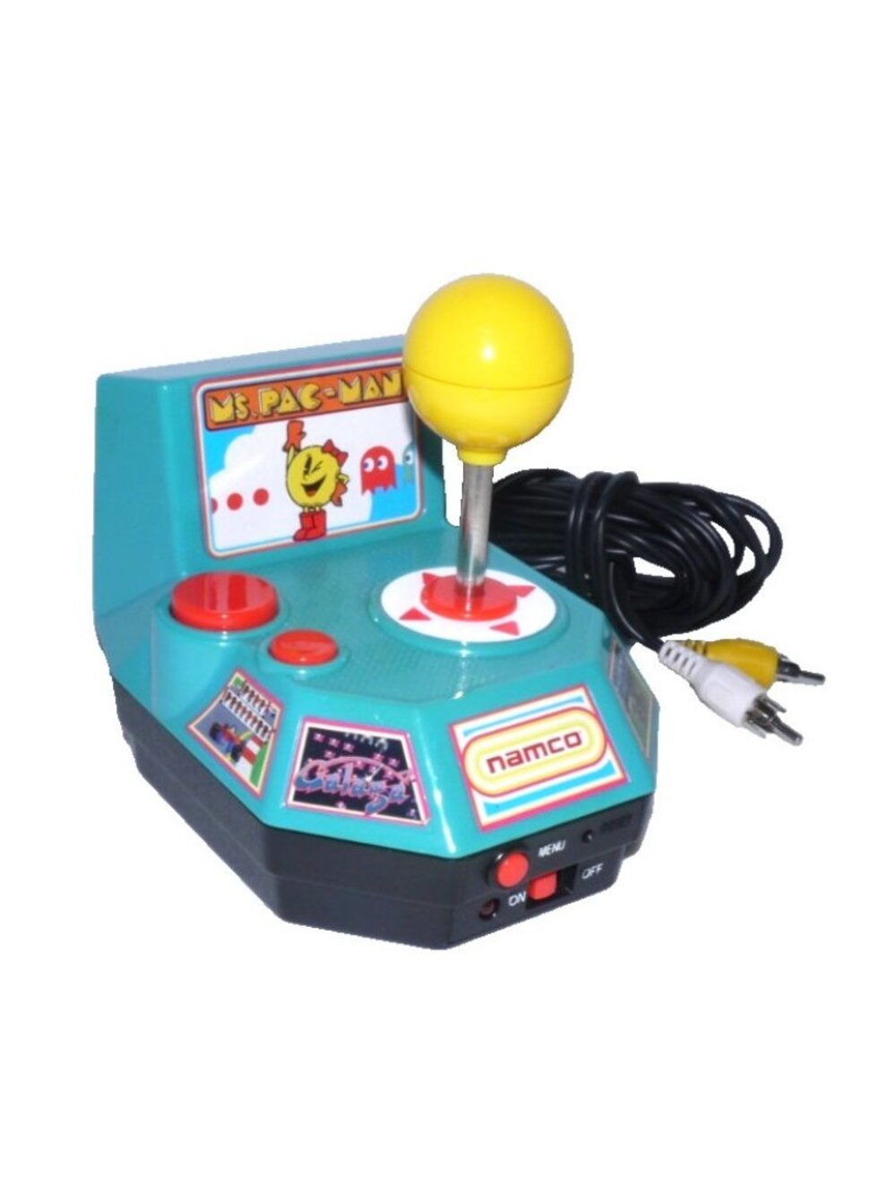Namco Ms Packman handheld video game with controller Jakks Pacific 2004, working